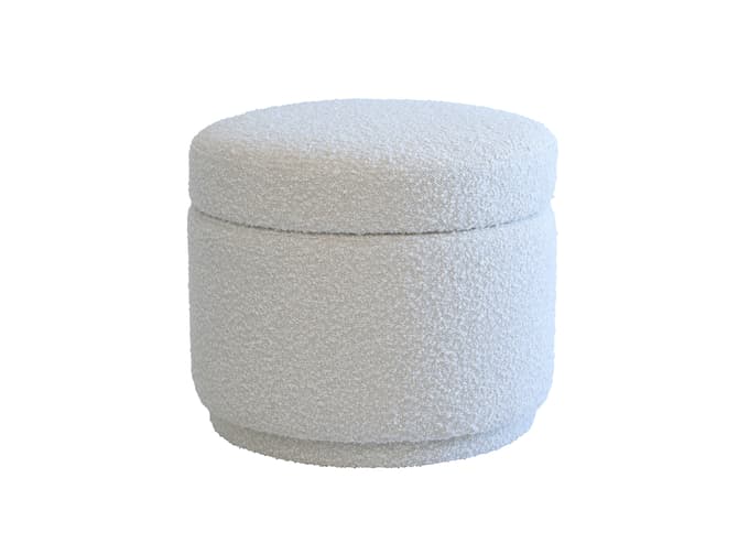andrew martin Storage footstool in cream boucle