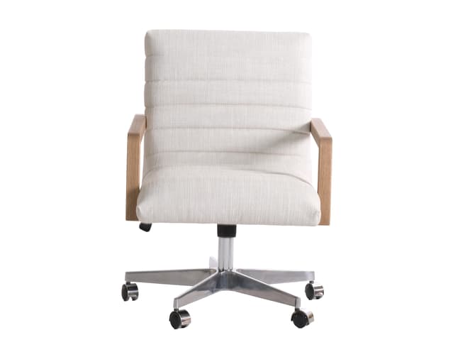 Andrew Martin Swivel Chair In A Neutral Weave