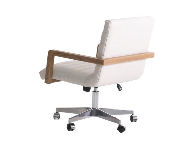 Andrew Martin Swivel Chair In A Neutral Weave