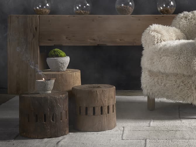 Andrew Martin Timber Spoke Side Table