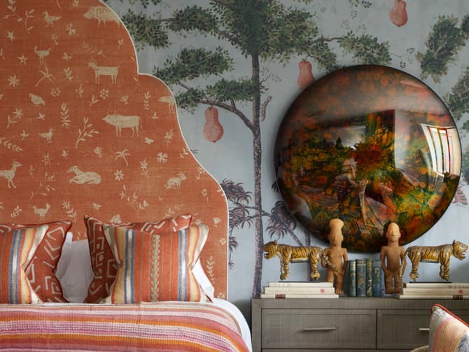 Andrew Martin Tri-coloured Convex Mirror