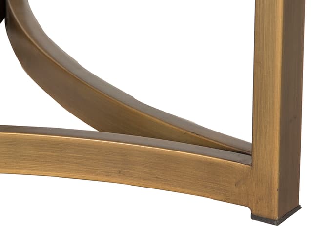 Andrew Martin Antique Brass Finish Frame And Glass Top Side Table