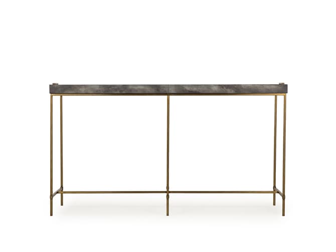 andrew martin Art-deco style console table with brass details