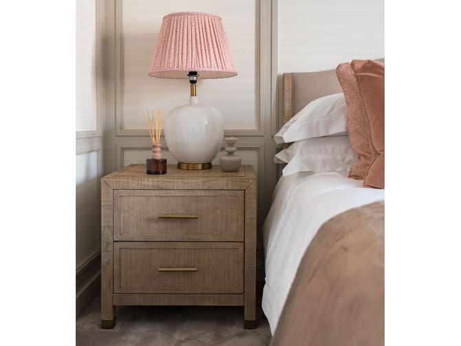 Andrew Martin Ash Wood Bedside Table With Brass Details