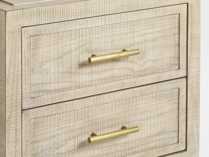 Andrew Martin Ash Wood Bedside Table With Brass Details