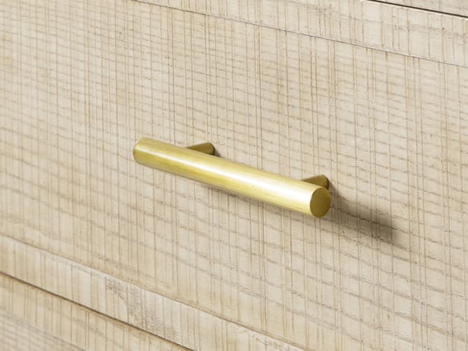 Andrew Martin Ash Wood Chest Of Drawers With Brass Details