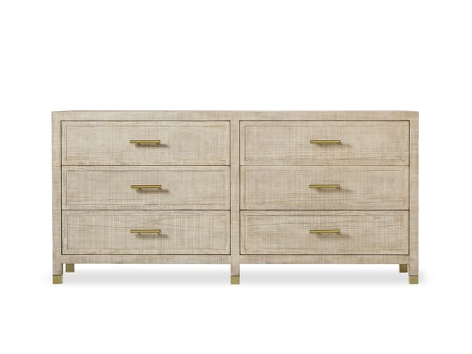 Andrew Martin Ash Wood Chest Of Drawers With Brass Details