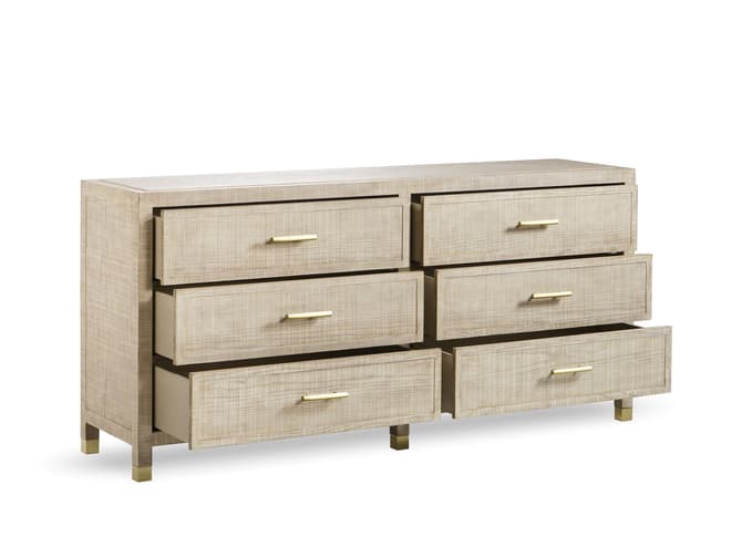 Andrew Martin Ash Wood Chest Of Drawers With Brass Details