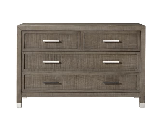 Andrew Martin Ash Wood Chest Of Drawers With Pewter Details