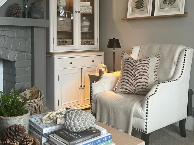 Andrew Martin Classic Buttoned Back Armchair In Cream