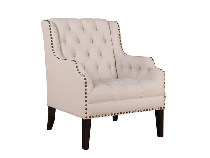andrew martin Classic buttoned back armchair in cream