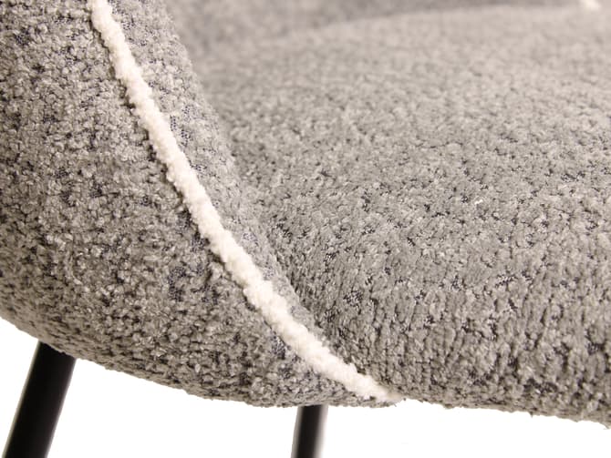 Andrew Martin Comfortable Dining Chair In Grey Chenille