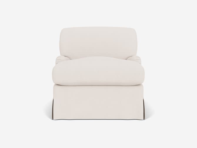 Andrew Martin Comfy Curved Armchair In Custom Fabric