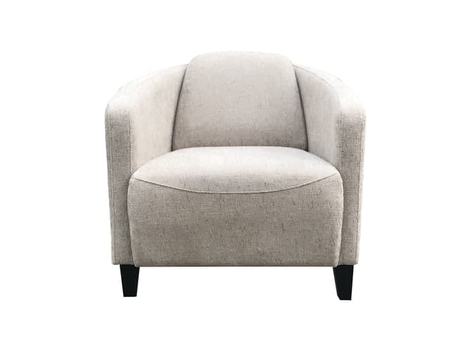 Andrew Martin Contemporary Armchair In Neutral Two-toned Linen
