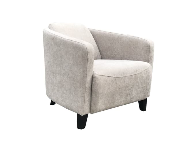 andrew martin Contemporary armchair in neutral two-toned linen