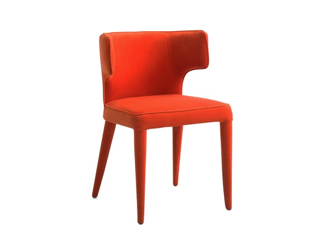 andrew martin Contemporary dining chair in orange velvet