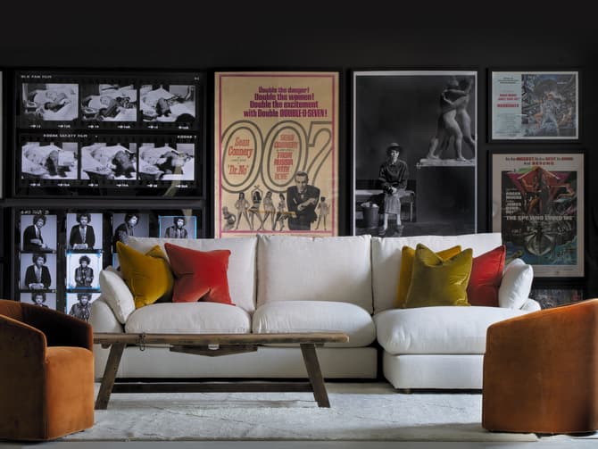 Andrew Martin Corner Sofa With Chaise In Any Fabric