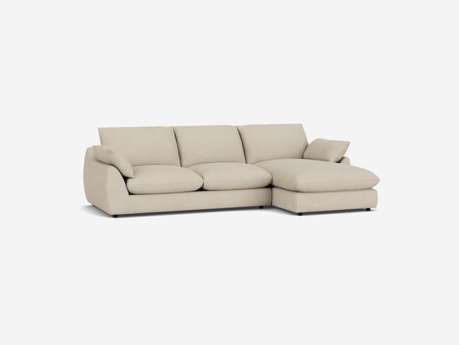 andrew martin Corner sofa with chaise in any fabric