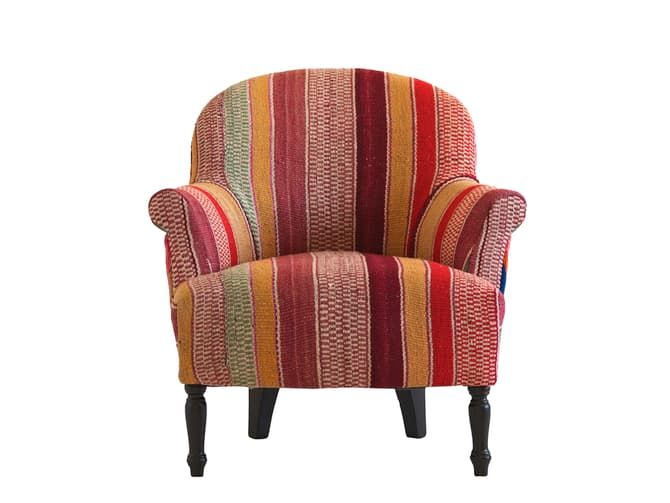 Andrew Martin Curved Armchair In Traditional Andean Fabric
