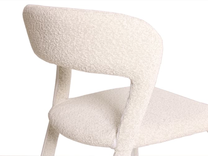 Andrew Martin Curved Open Back Dining Chair In White