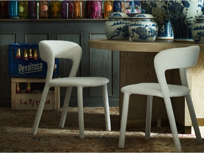 Andrew Martin Curved Open Back Dining Chair In White