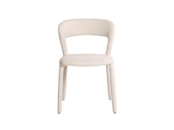 Andrew Martin Curved Open Back Dining Chair In White