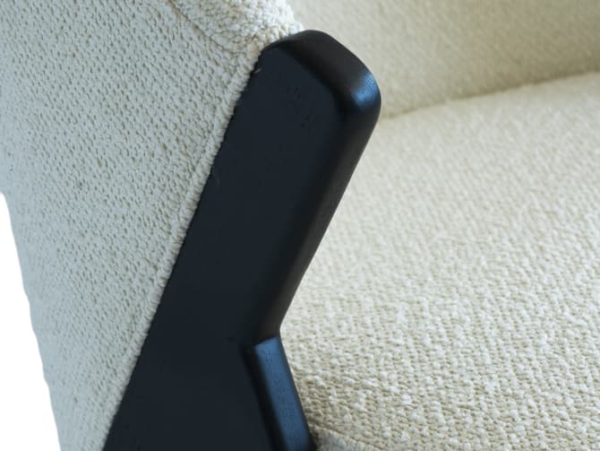 Andrew Martin Elegant Dining Chair In Off-white Boucle