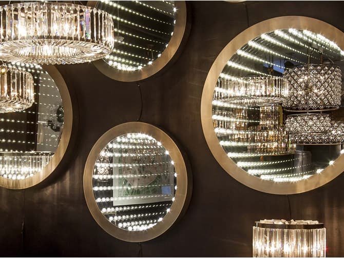 Andrew Martin Glamorous Infinity Mirror By Timothy Oulton