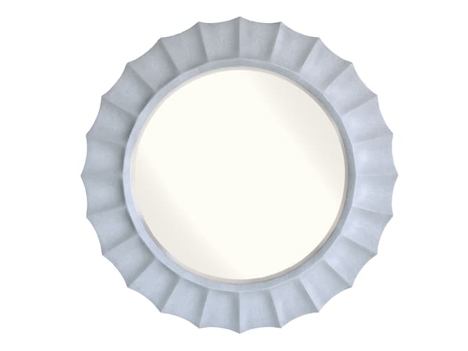 Andrew Martin Joplin Small Faux Shagreen Mirror In Light Grey