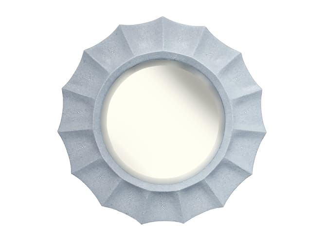 andrew martin Joplin small faux shagreen mirror in light grey