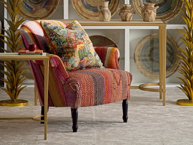 Andrew Martin Kazan Faux Shagreen Side Table In Cream