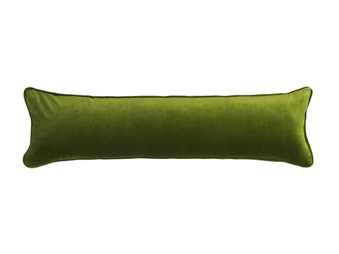 andrew martin Large designer door draught excluder in green velvet