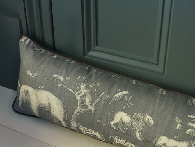 Andrew Martin Large Designer Door Draught Excluder In Grey Animal Print