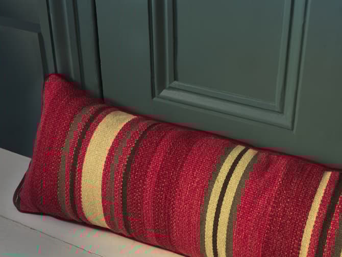 Andrew Martin Large Designer Door Draught Excluder In Red And Pink