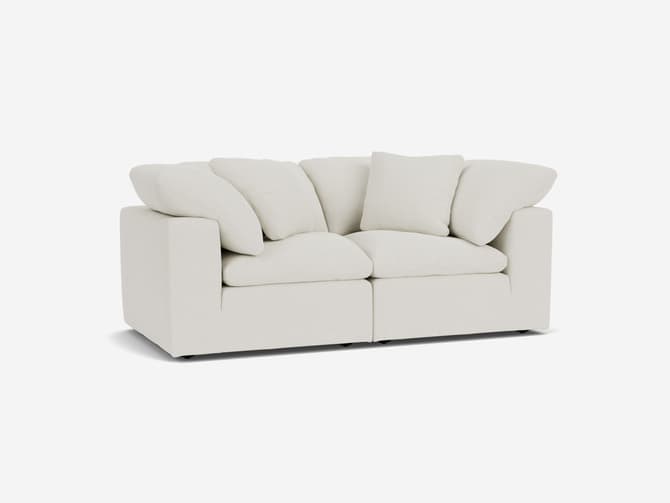 andrew martin Luxury sofa in white linen express delivery