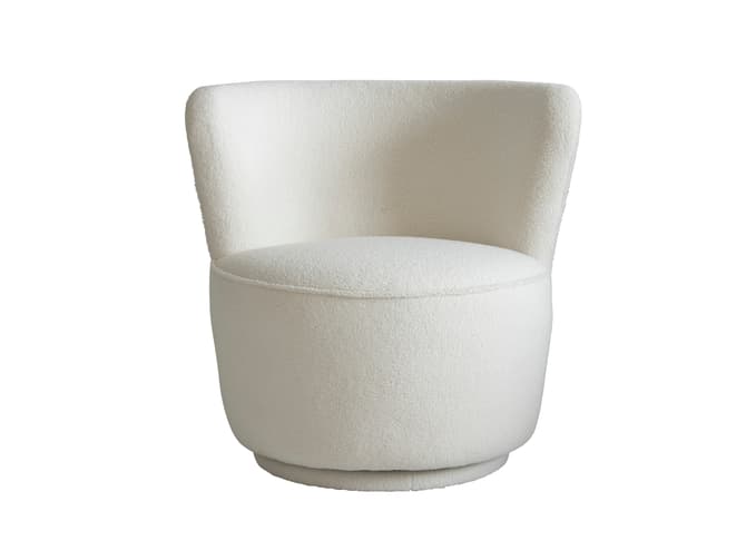 Andrew Martin Mid-century Cocktail Chair In Cream Boucle