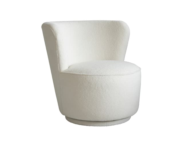 andrew martin Mid-century cocktail chair in cream boucle
