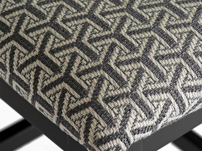 Andrew Martin Modern Black Bar Stool With Geometric Fabric Seat