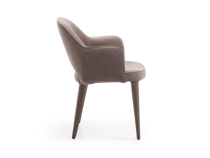 Andrew Martin Modern Mid-century Dining Chair In Grey Velvet