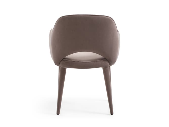 Andrew Martin Modern Mid-century Dining Chair In Grey Velvet