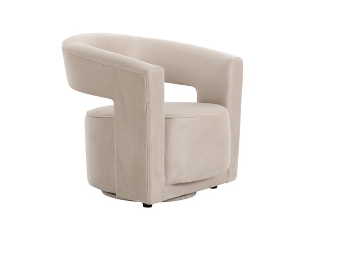 andrew martin Modern swivel chair upholstered in stone velvet
