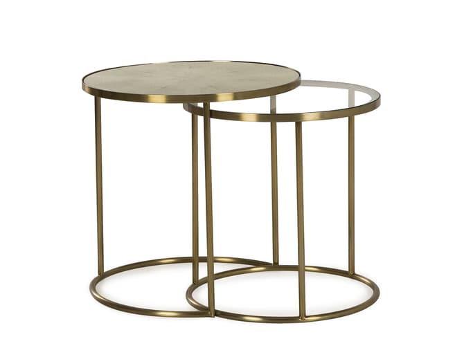 Andrew Martin Pair Of Nesting Tables With Brass Frames
