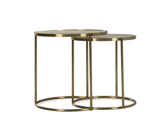 andrew martin Pair of nesting tables with brass frames