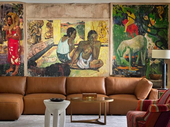 andrew martin Sectional sofa in brown leather SALE - 35% OFF