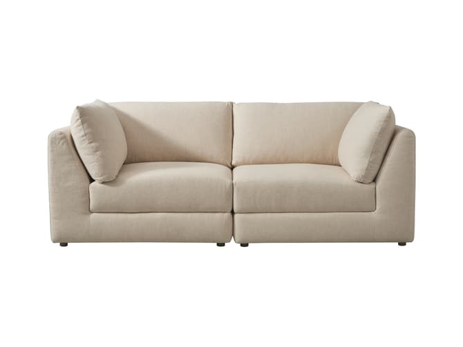 Andrew Martin Sectional Sofa In Neutral Linen Express Delivery