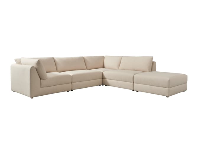 andrew martin Sectional sofa in neutral linen express delivery