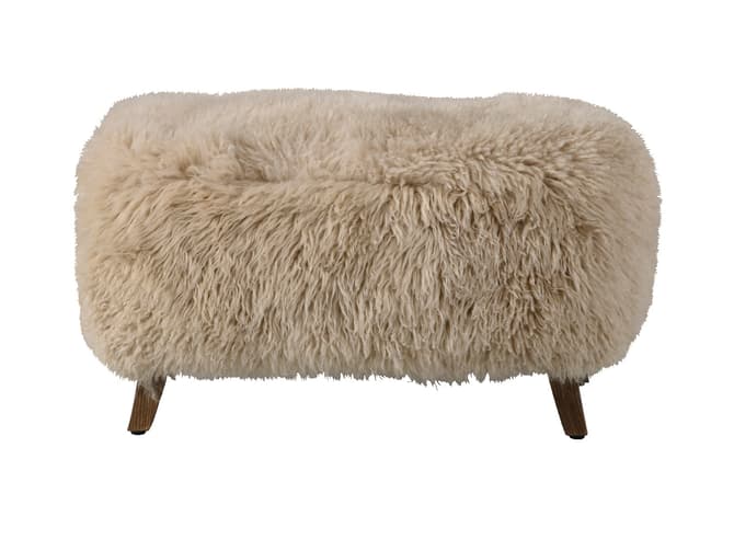 Andrew Martin Sheepskin Footstool By Tomothy Oulton