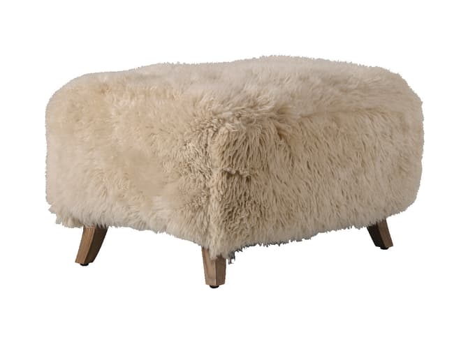 andrew martin Sheepskin Footstool by Tomothy Oulton