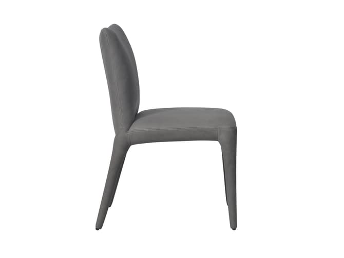 Andrew Martin Sleek Modern Dining Chair In Grey Leather