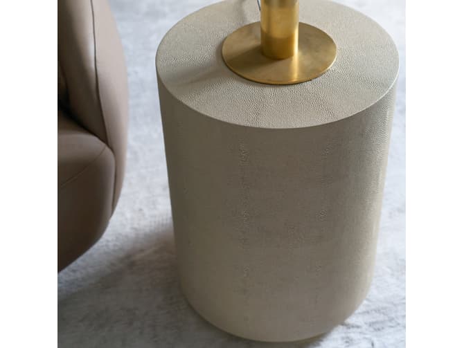 Andrew Martin Small Ivory Faux Shagreen Coffee Table